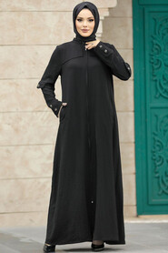  Black Long Turkish Abaya 961S - 2
