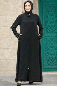  Black Long Turkish Abaya 961S - 1