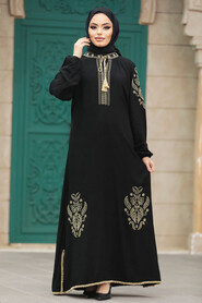 Black Modest Abaya Dress 10135S - 3