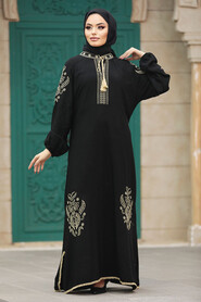  Black Modest Abaya Dress 10135S - 2