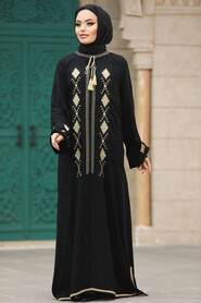  Black Modest Abaya Dress 10136S - 2