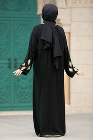  Black Modest Abaya Dress 10136S - 3