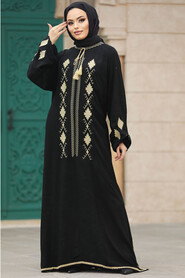  Black Modest Abaya Dress 10136S - 1