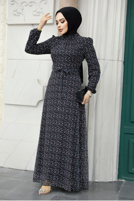  Black Modest Dress 279311S - NEVA STYLE