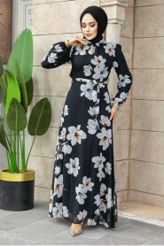  Black Modest Dress 27946S - 3