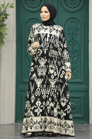  Black Modest Dress 50004S - 2