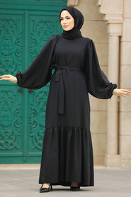  Black Modest Dress 57350S - 1