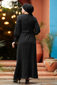  Black Modest Dress 57452S - 5