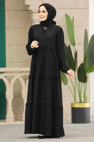  Black Modest Dress 5842S - 2