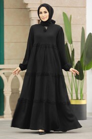  Black Modest Dress 5842S - 1