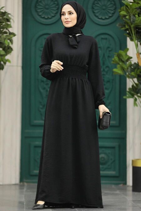  Black Modest Dress 5973S - NEVA STYLE