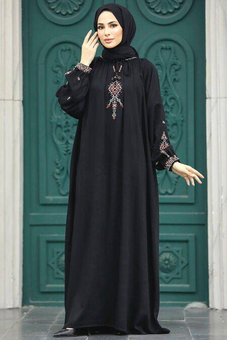  Black Modest Dress 90021S - NEVA STYLE