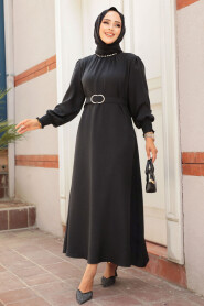  Black Modest Maxi Dress 661S - 1