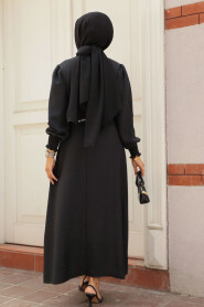  Black Modest Maxi Dress 661S - 3