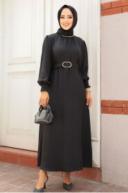  Black Modest Maxi Dress 661S - 2