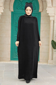  Black Modest Mercerized Dress 10169S - 1