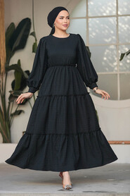  Black Modest Summer Dress 3033S - 1