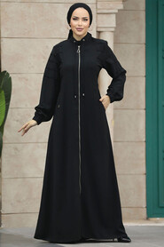  Black Modest Turkish Abaya 20031S - 3