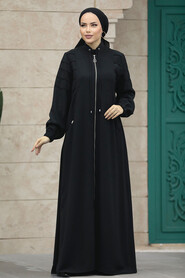  Black Modest Turkish Abaya 20031S - 2