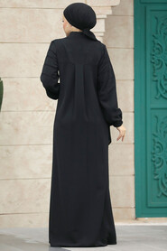  Black Modest Turkish Abaya 20031S - 4