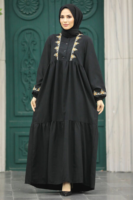 Black Muslim Dress 8959S - Neva-style.com