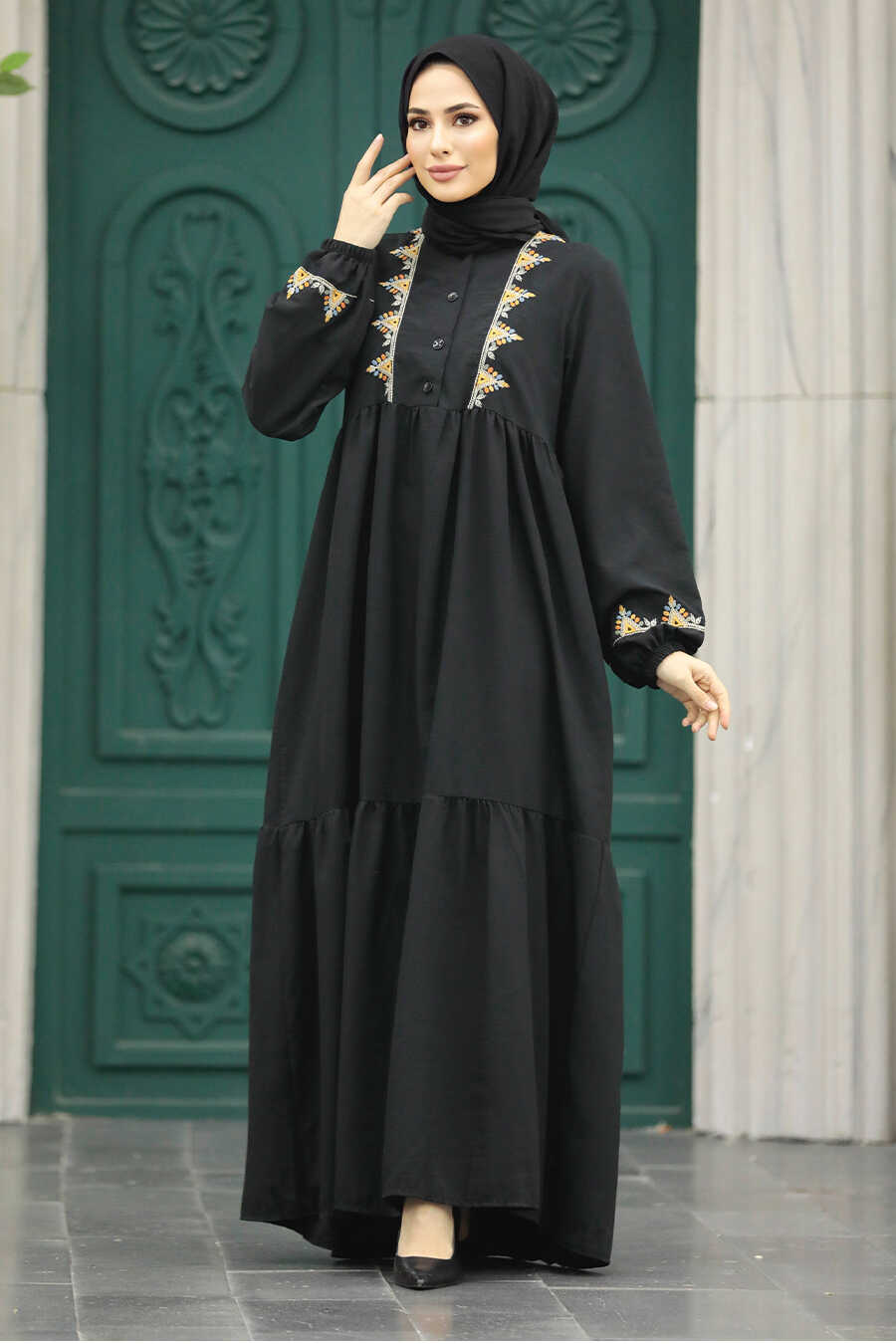 Black Muslim Dress 8959S - Neva-style.com