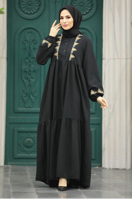 Black Muslim Dress 8959S - Neva-style.com