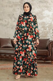  Black Muslim Long Dress Style 15716S - 1