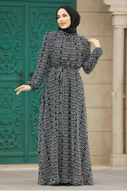  Black Muslim Long Dress Style 279084S - 1