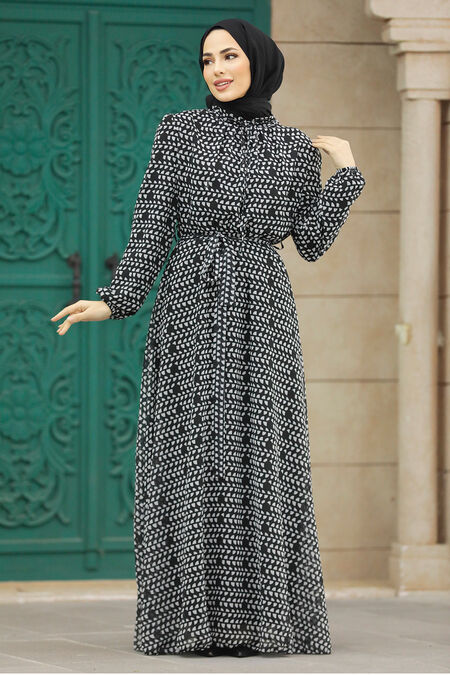  Black Muslim Long Dress Style 279084S - NEVA STYLE
