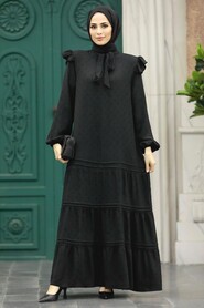  Black Muslim Long Dress Style 52421S - 1