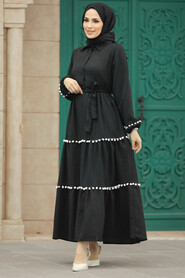  Black Muslim Long Dress Style 5907S - 2