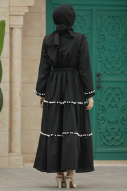  Black Muslim Long Dress Style 5907S - 3