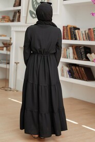  Black Muslim Long Dress Style 63250S - 4