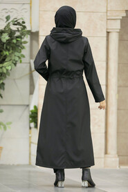  Black Muslim Trench Coat 5941S - 4