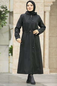  Black Muslim Trench Coat 5941S - 1