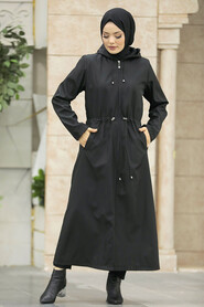  Black Muslim Trench Coat 5941S - 2