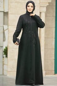  Black Muslim Turkish Abaya 20952S - 2