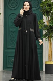  Black Muslim Turkish Abaya 45271S - 2