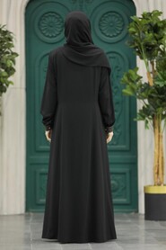  Black Muslim Turkish Abaya 45271S - 3