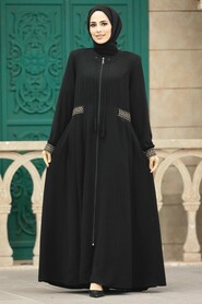  Black Muslim Turkish Abaya 619S - 2