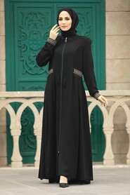  Black Muslim Turkish Abaya 619S - 1