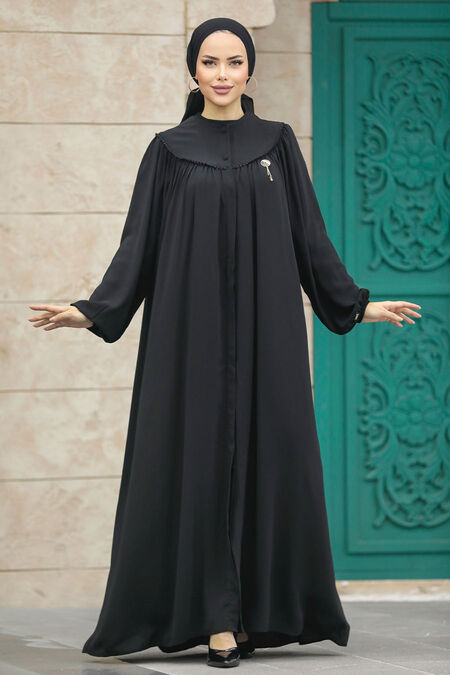  Black Plus Size Abaya 20134S - NEVA STYLE