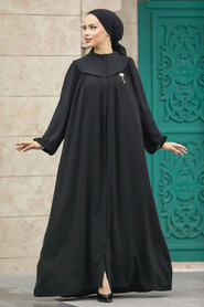  Black Plus Size Abaya 20134S - Thumbnail