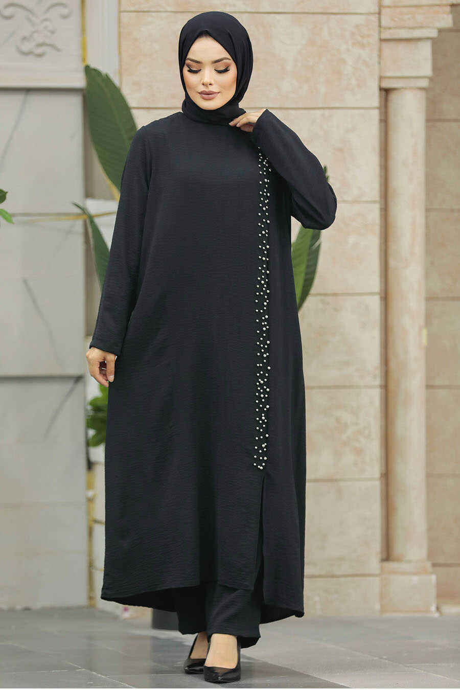 Neva Style - Black Plus Size Dual Suit 30041S
