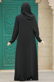 Neva Style - Black Plus Size Turkish Abaya 625S - Thumbnail