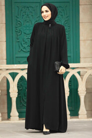  Black Plus Size Turkish Abaya 62316S - 1