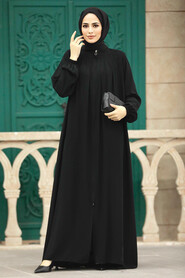  Black Plus Size Turkish Abaya 62316S - 2