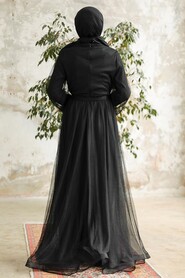  Black Tukish Modest Bridesmaid Dress 25841S - Thumbnail