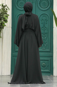  Black Turkish Hijab Engagement Gown 60681S - 3